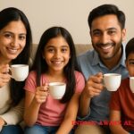 family taking tea AI