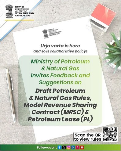 भारत सरकार ने जारी किए मसौदा पेट्रोलियम एवं गैस नियम, 2025: निवेश को बढ़ावा, हरित ऊर्जा पर ज़ोर